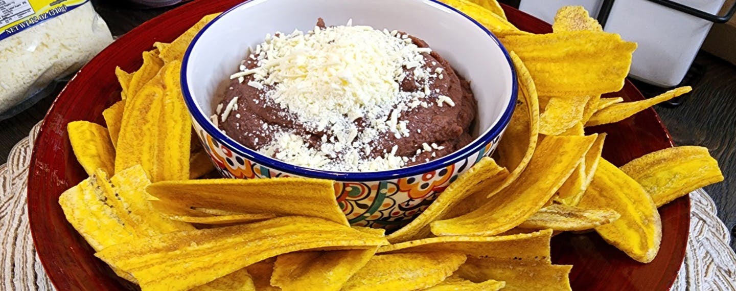 Mama Lycha Plantain Slices With Bean Dip