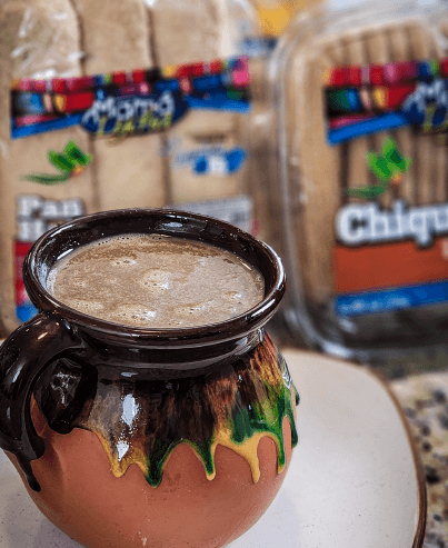 Mama Lycha Champurrado with crackers