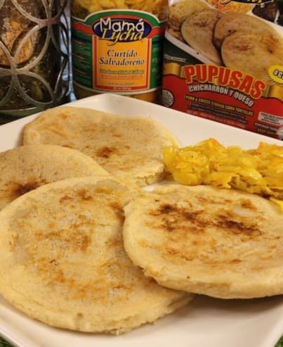 Mama Lycha Pork Rind Pupusas with Pickled Salvadorean Cabbage Salad